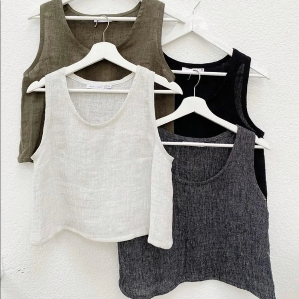 Only Child the Lane tank in pepper linen gauze - Picture 5 of 6